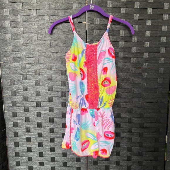 Cat & Jack Other - ✨5/$15✨Cat & Jack Tropical romper, lace front accent, multi-color, size L(10/12)